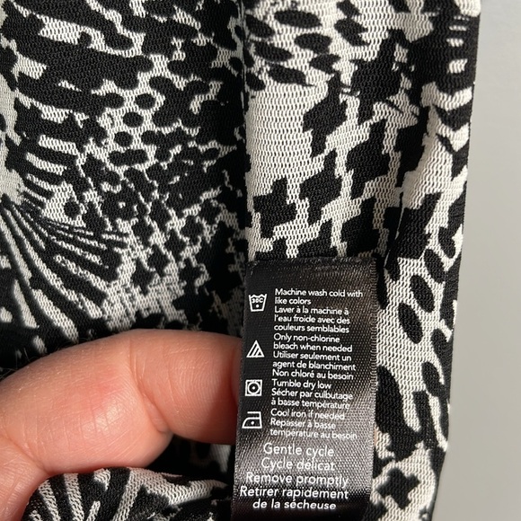 George Printed Mesh Top Elastic Scoop Neck and Waistband Black White Plus 2X - Picture 11 of 13